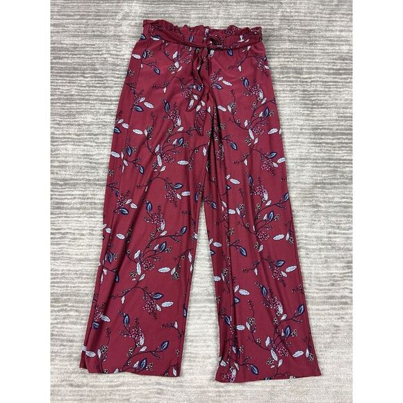 Pink Rose Other - Pink‎ Rose Pajama Pants Womens Medium Red Floral Polyester Blend